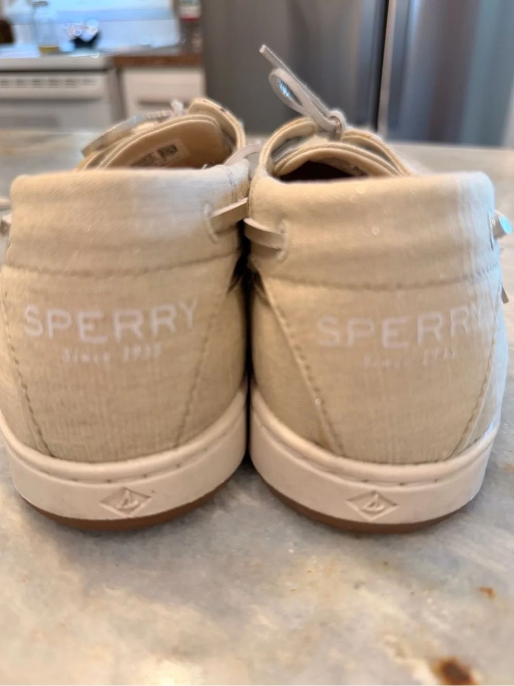Sperry Canvas Boat Shoes in Light Ivory